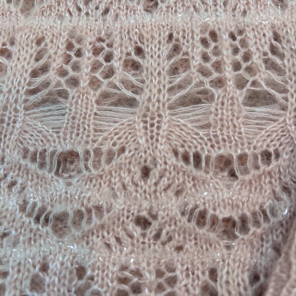 Marciano for Guess Pink Open Knit Sweater with Metallic Thread – Size XS - Picture 3 of 3